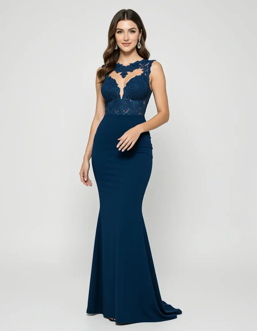 Vestido de madrina ajustado silueta moderna