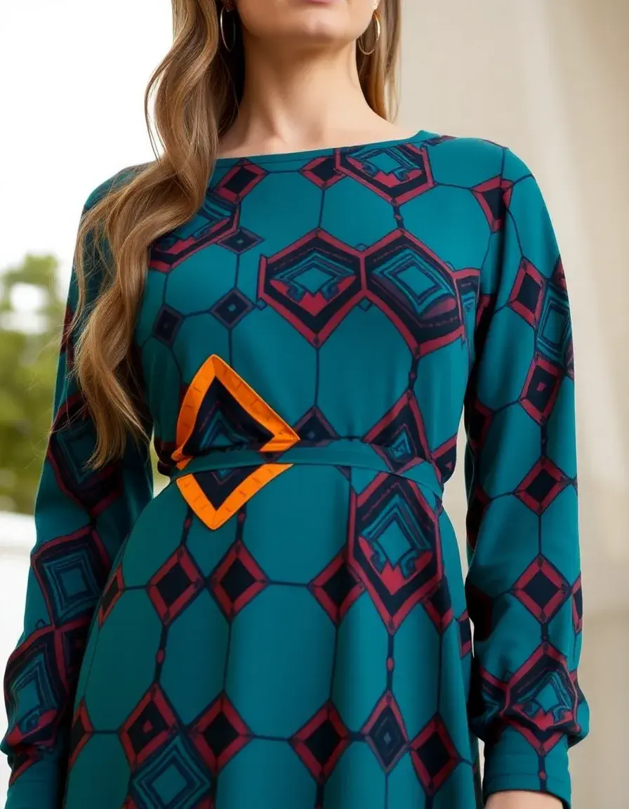 Vestido con estampado geométrico moderno