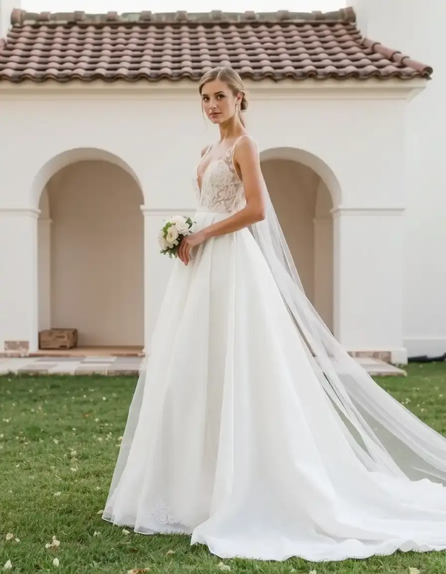 A-Line Civil Gown - Vestido corte A para novia