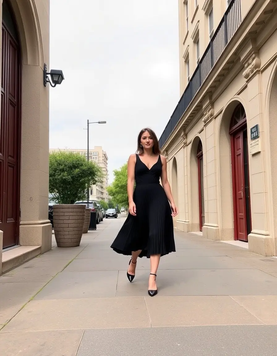 Pleated Civil Midi - Vestido plisado blanco
