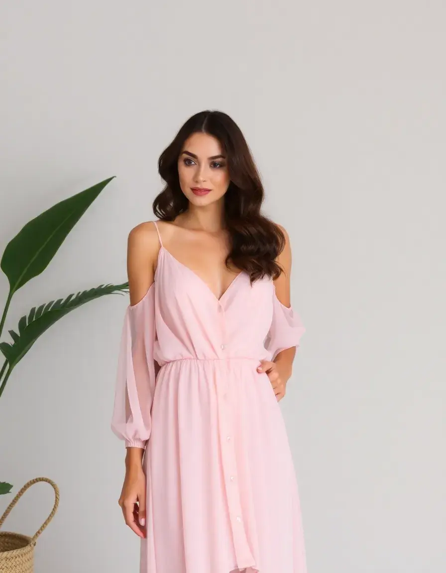 Vestido de novia de gasa elegante y simple