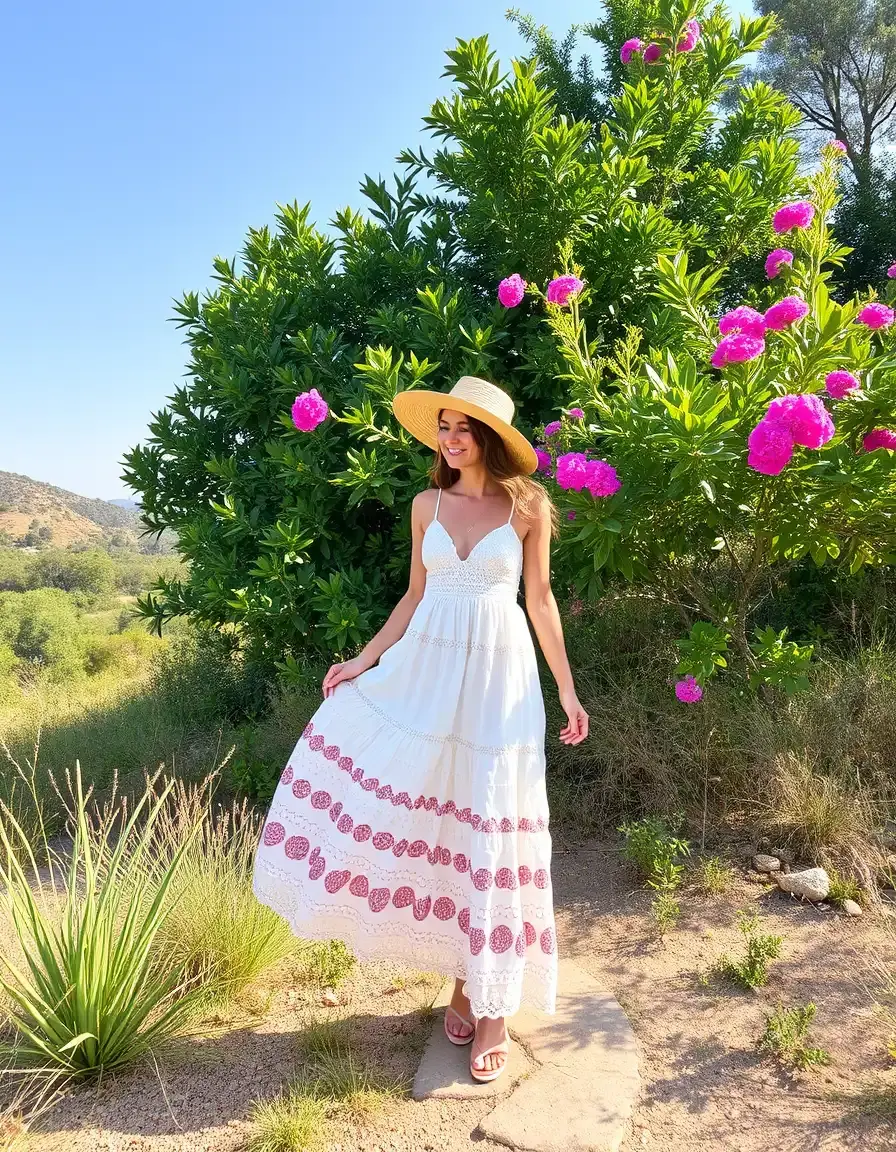 Vestido midi estilo boho de verano