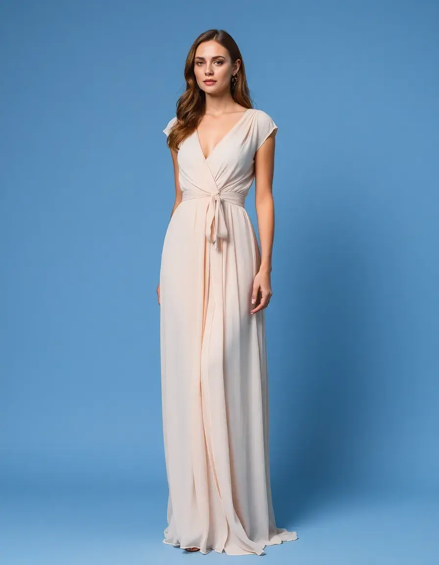 Vestido largo de chifón elegante