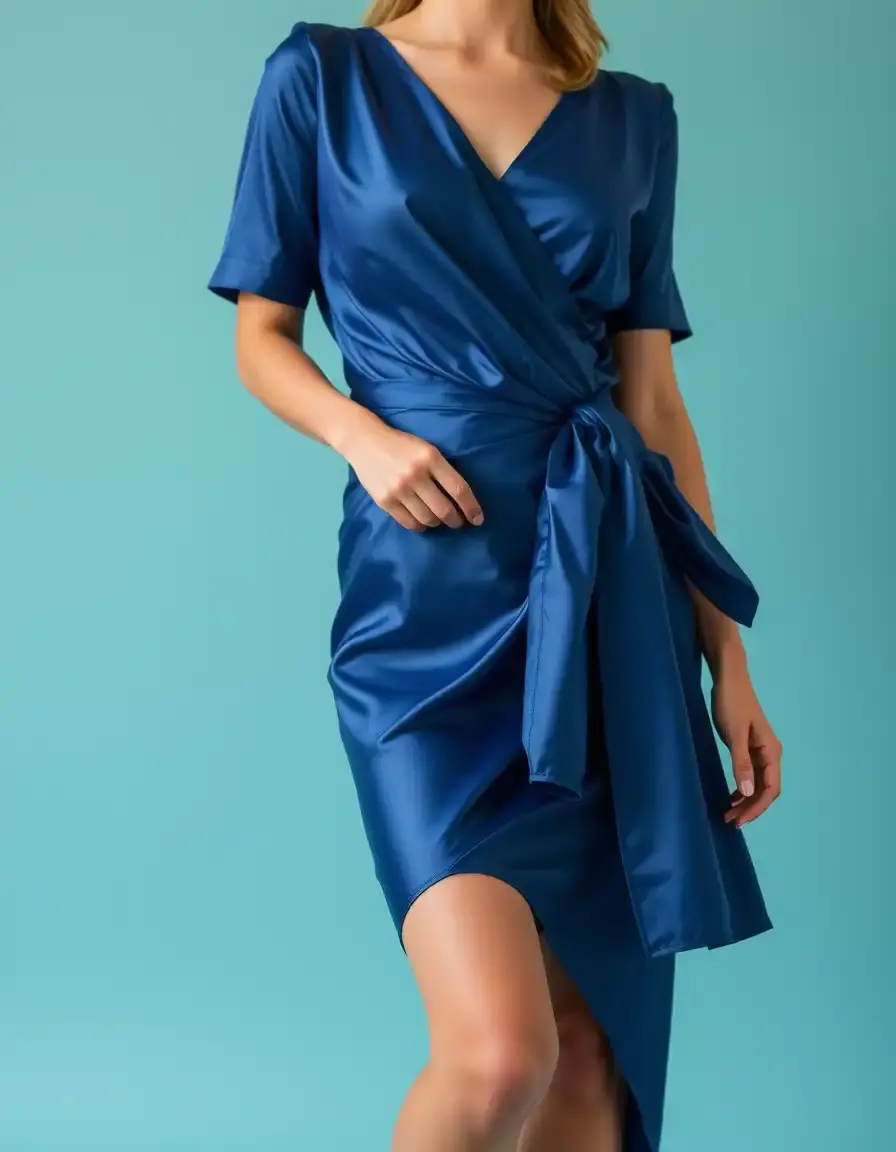Vestido de satén Satin Elegant Wrap