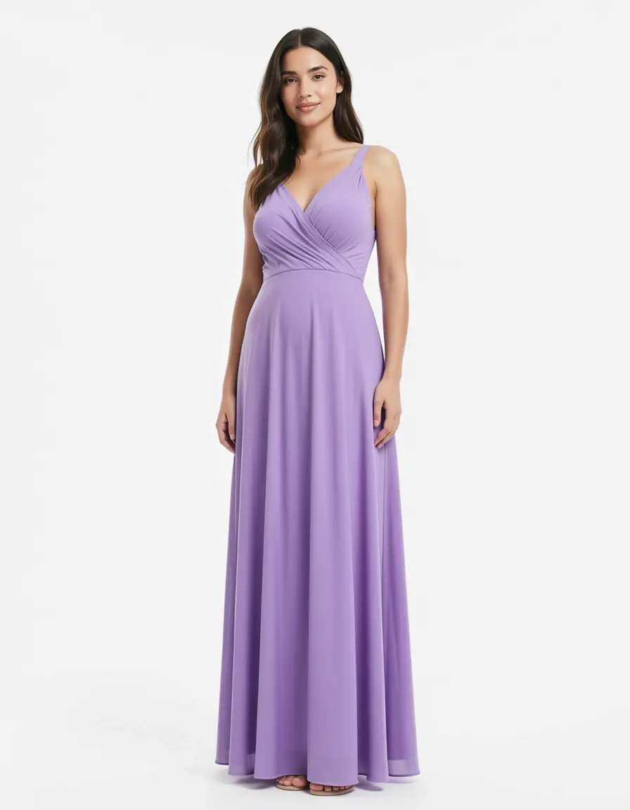 Lavender Morado Maxi vestido largo lavanda