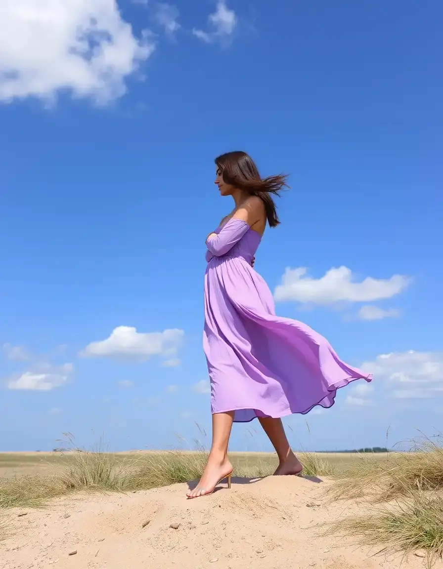 Lilac Morado Midi vestido lila media pierna