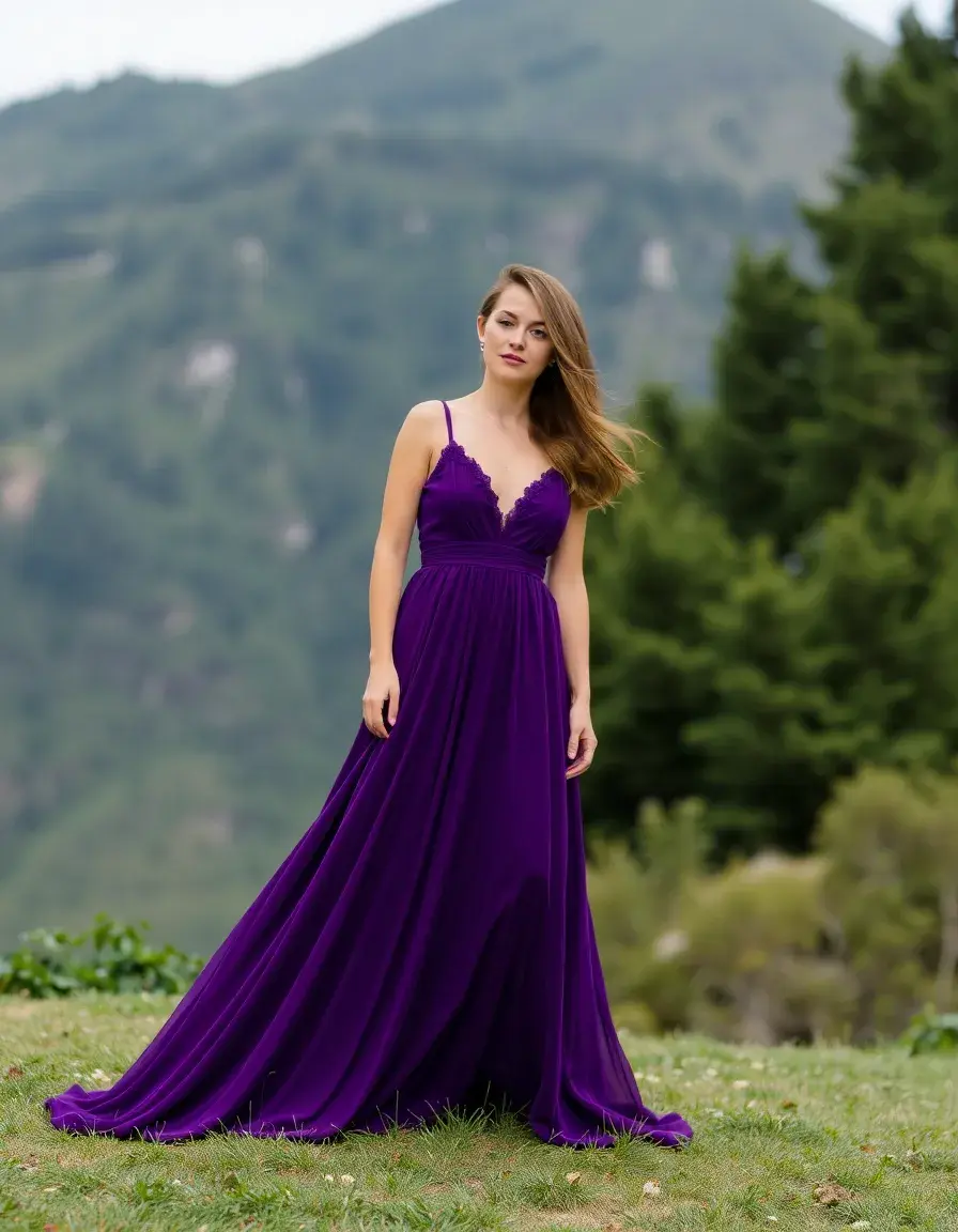 Violet Morado Long vestido largo violeta