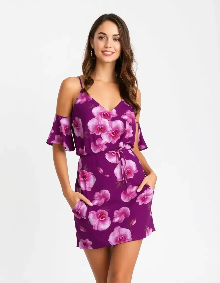 Orchid Morado Short vestido corto orquídea