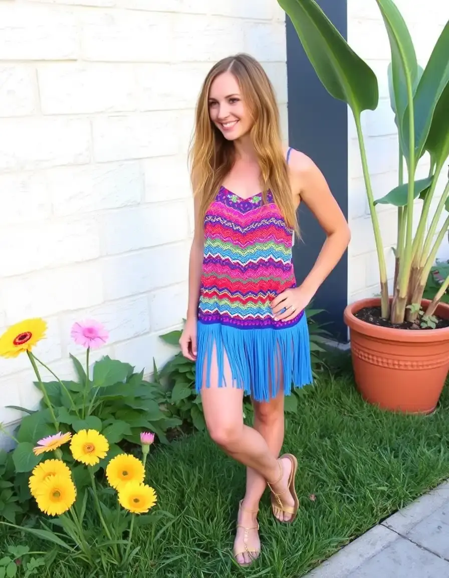 Vestido Fringe Cortos con flecos