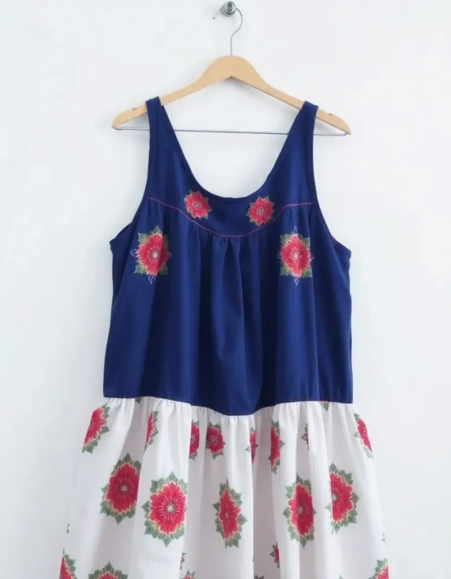 Vestido veraniego de algodón estilo ibicenco