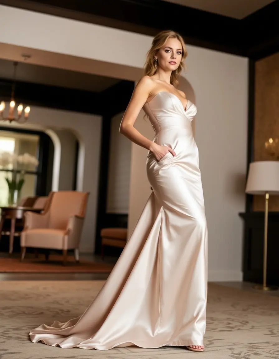 Satin Madre Gown satén brillante