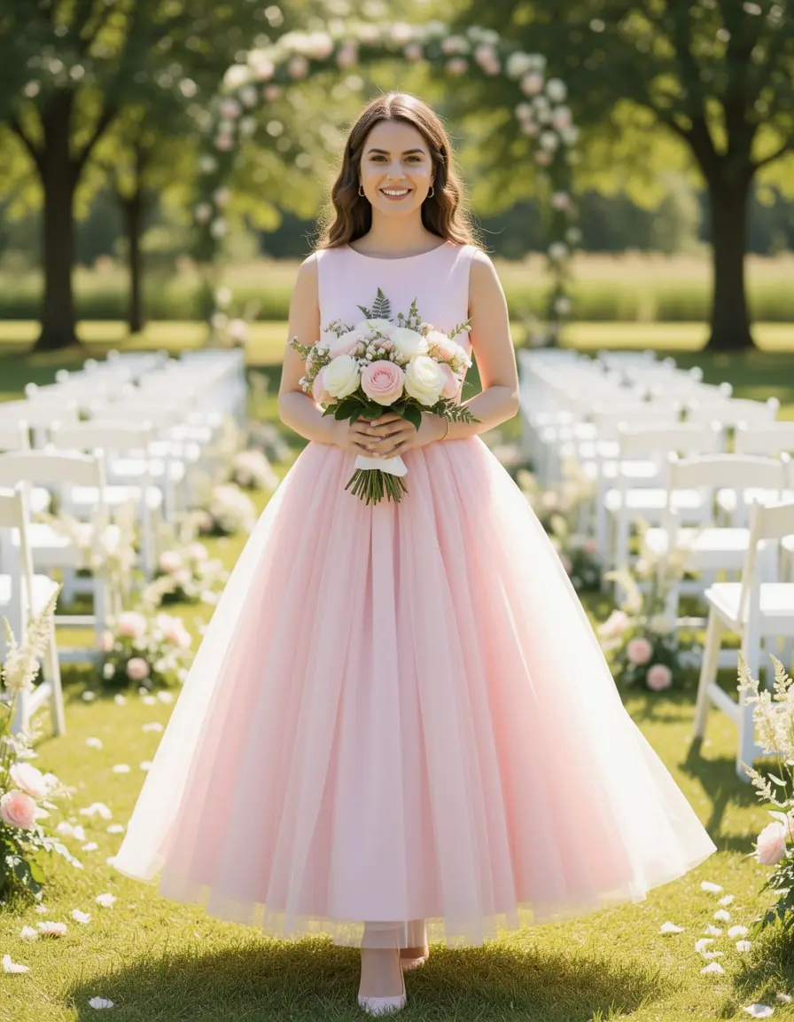 Pastel midi mama comunion vestido elegante