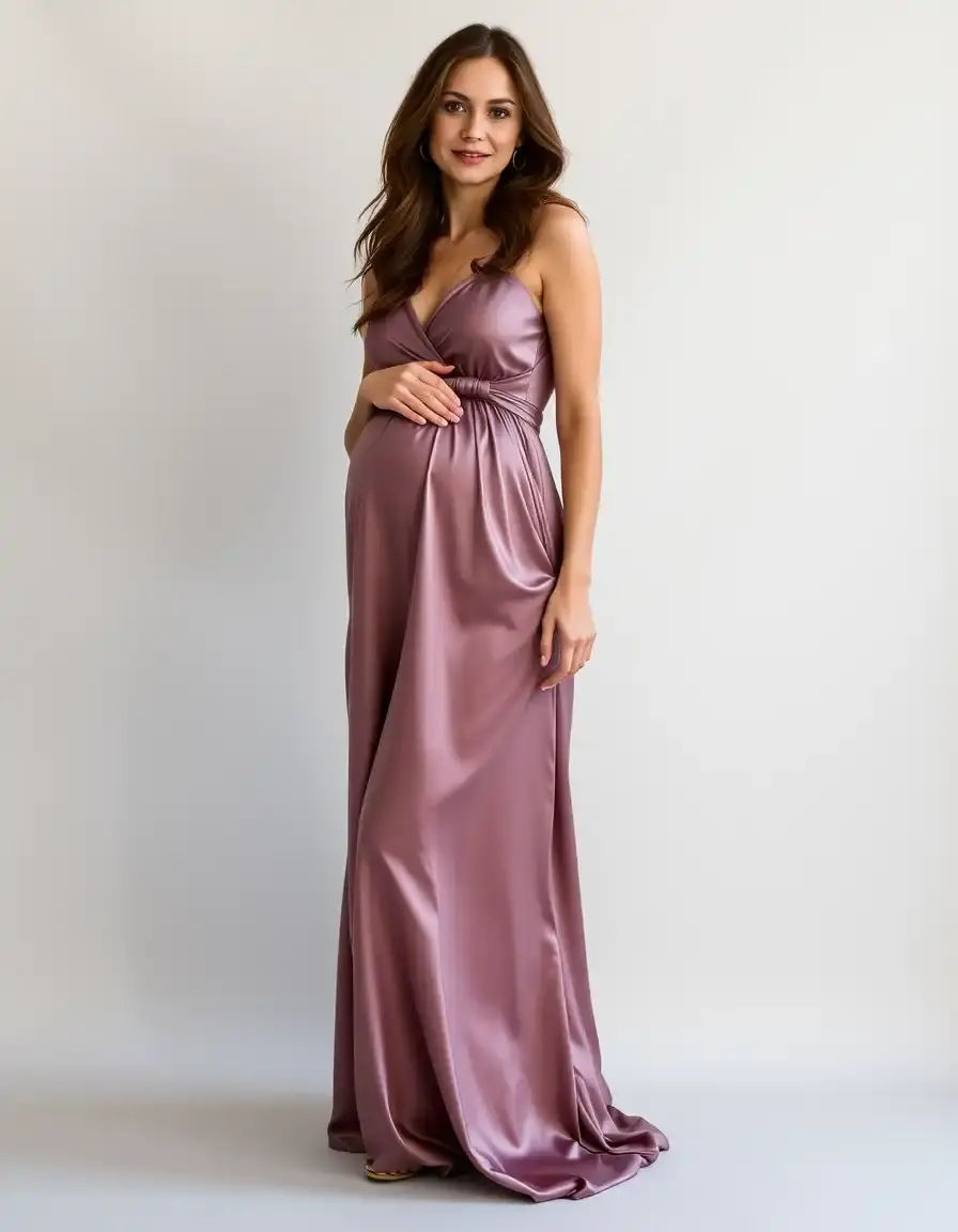 Satin long mama vestido largo saten