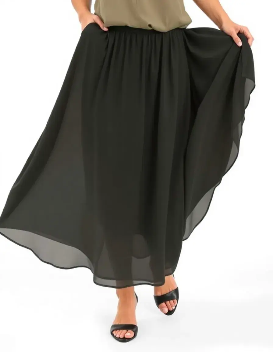 Vestido de gasa Chiffon Midi Mujer vaporoso
