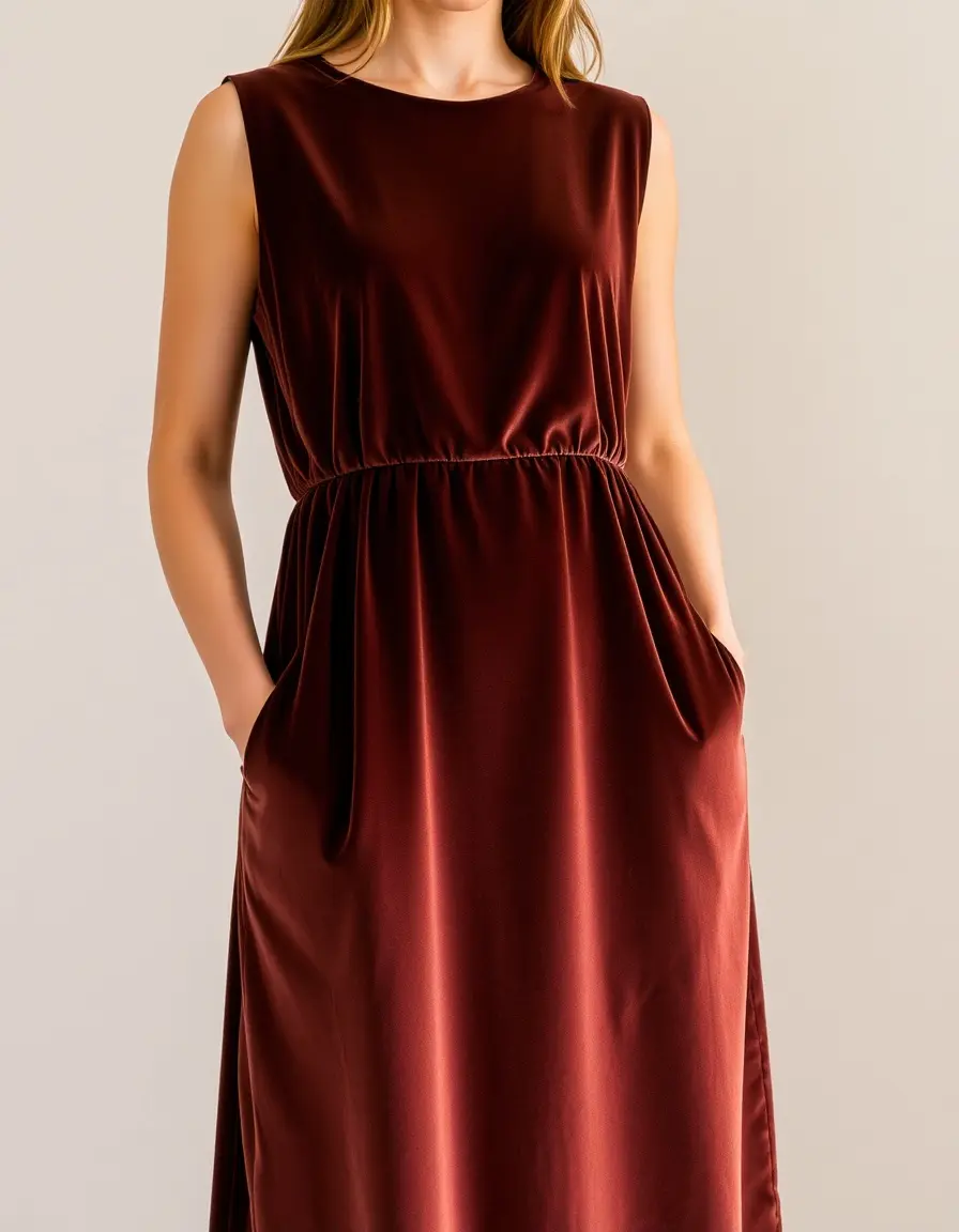 Vestido de terciopelo Velvet Midi Mujer sofisticado
