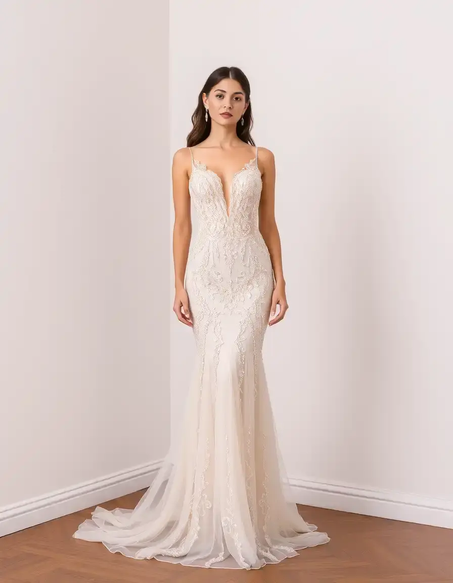 Vestido con pedrería Beaded Midi Gown brillante