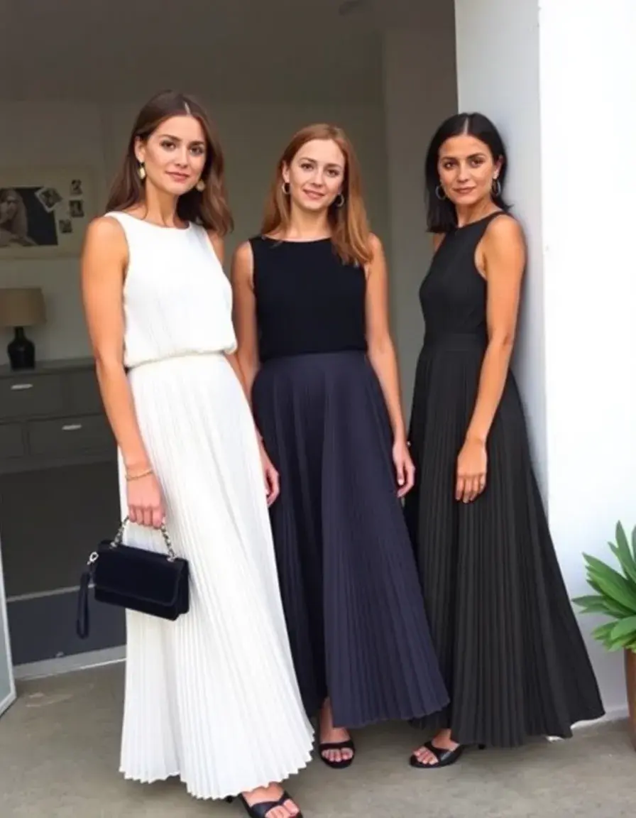 Vestido plisado Pleated Midi Mujer con movimiento