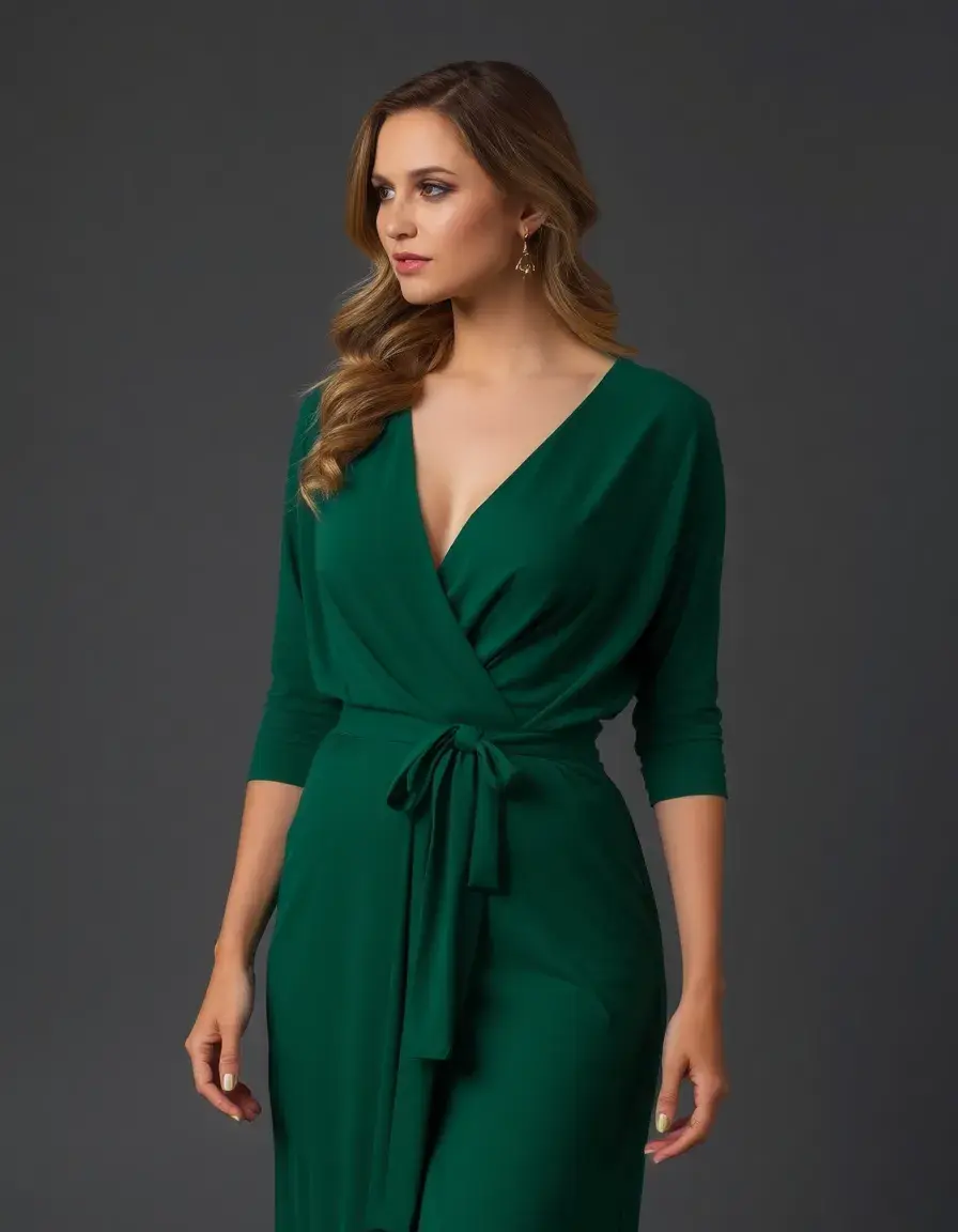 Vestido cruzado Wrap Midi Mujer formal