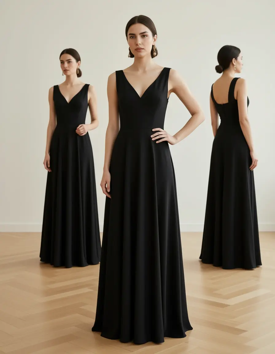 Classic Black Maxi Vestidos Negros