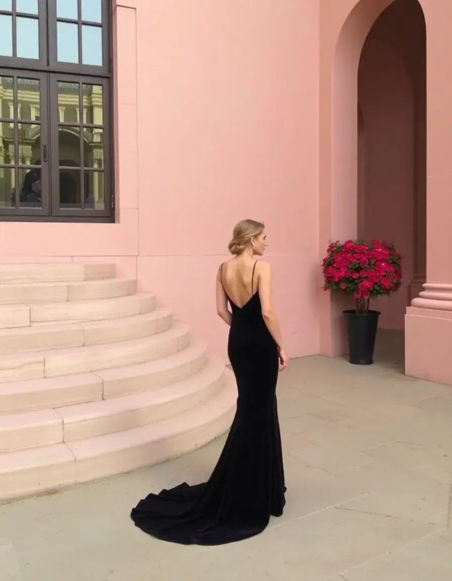 Velvet Black Gown Negros