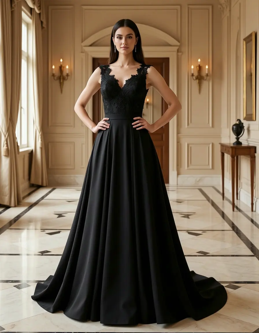 Formal Evening Gown negro elegante