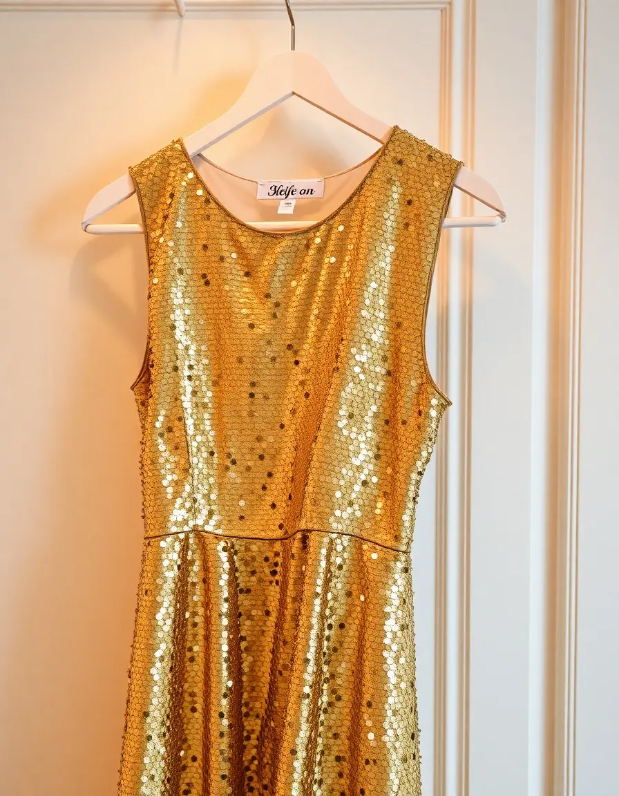 Party Sequin Dress dorado percha