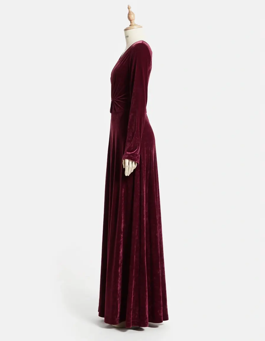 Fiesta Velvet Dress Burgundy - Vestido fiesta terciopelo granate