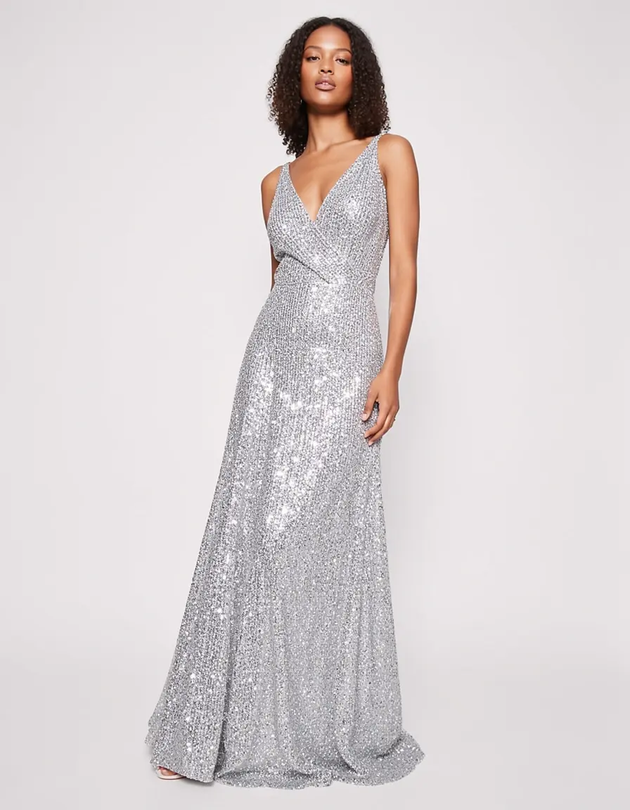 Glitter Cocktail Dress Silver - Vestido fiesta plateado brillante
