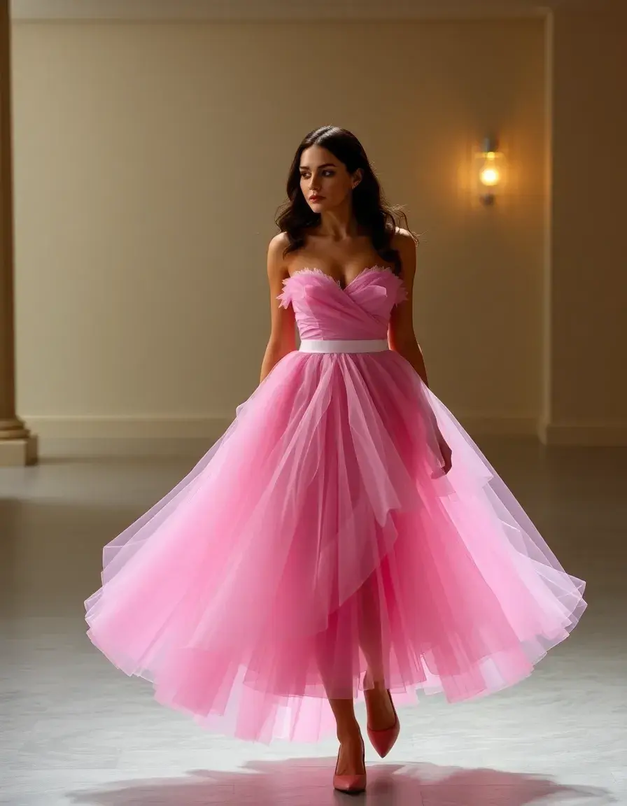 Tulle Party Dress Pink - Vestido fiesta tul rosa
