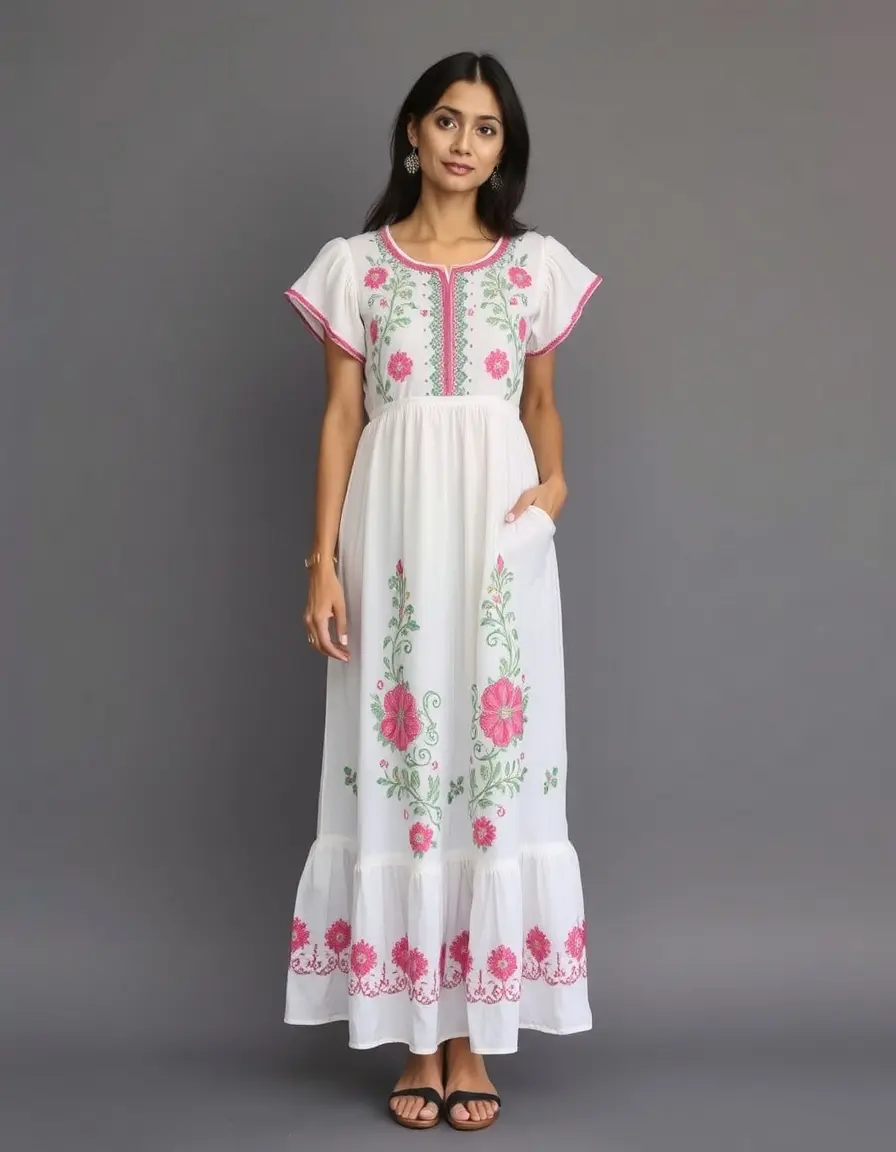 Embroidered Girl Midi