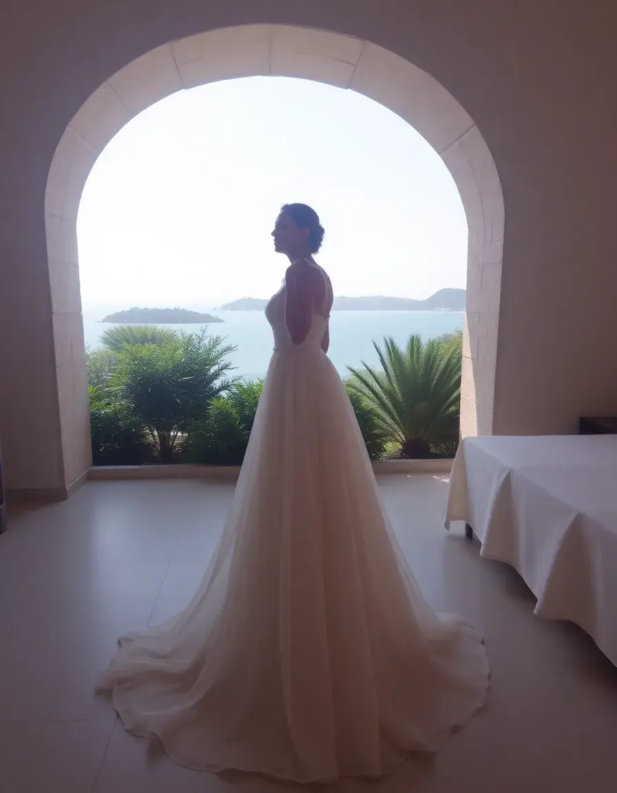 Vestido de novia de chifón barato