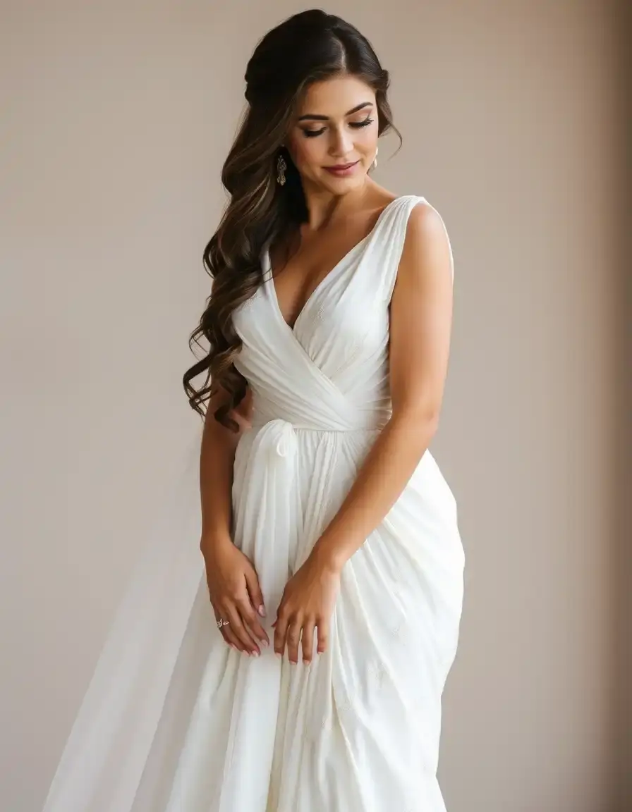 Vestido de novia cruzado económico