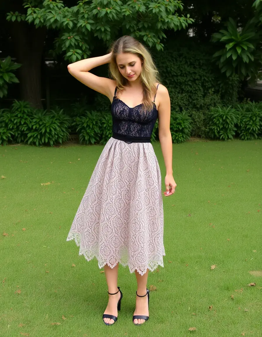 Vestido Lace Midi para invitada de 50 años