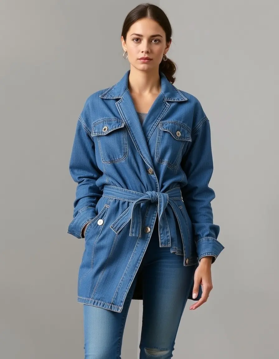 Vestido vaquero cruzado Denim Wrap Dress