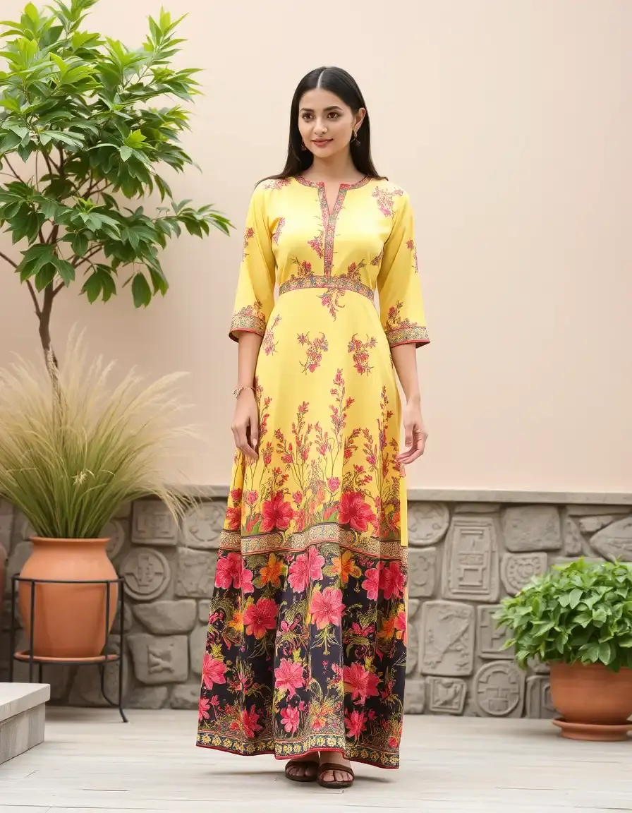 Printed Long Verano vestido largo estampado