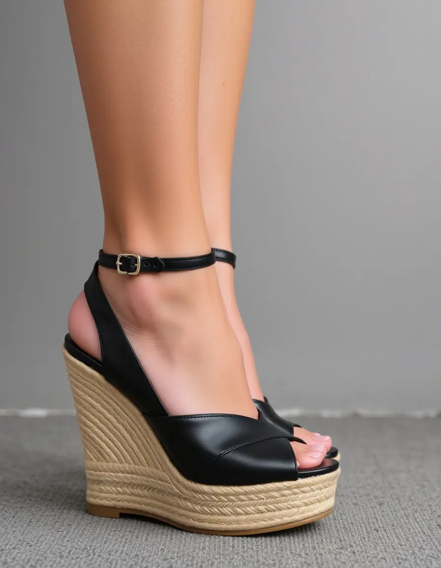 Wedge black mujer vestir sneakers
