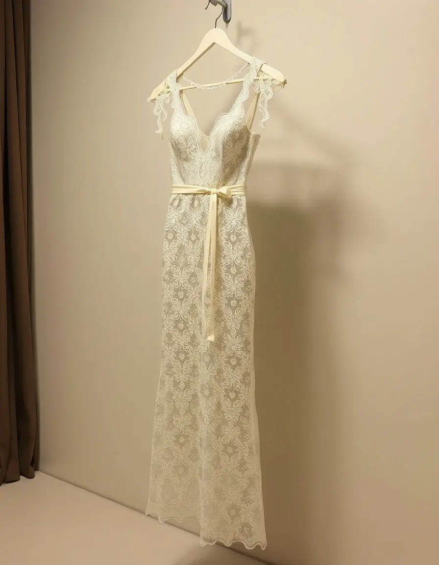 Nude Lace Evening Dress - Vestido de noche con encaje nude