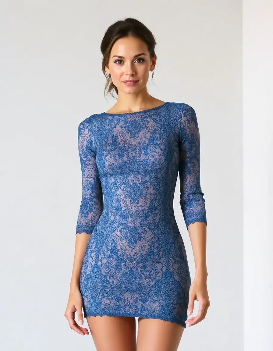 Nude Lace Bodycon Dress ajustado