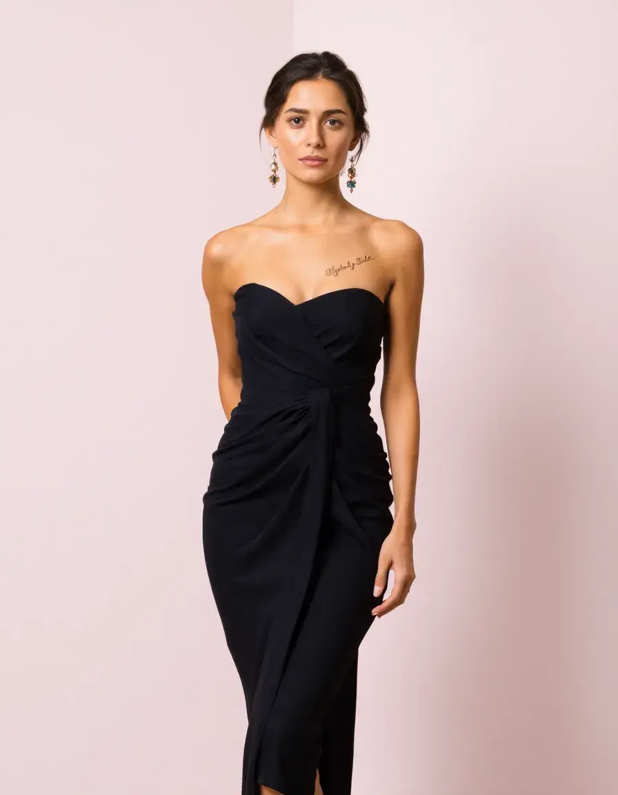 Vestido palabra de honor estilo wrap cruzado único