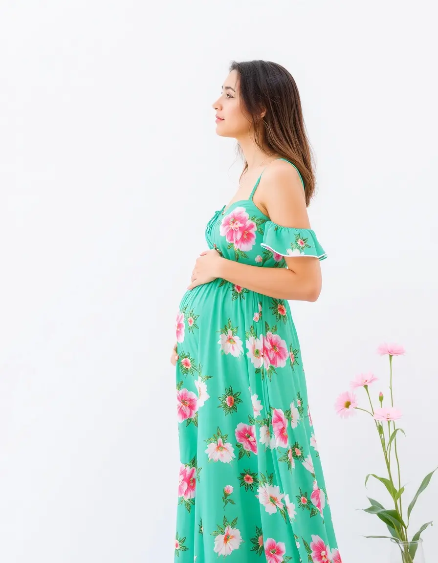 Vestido premamá floral de verano ligero