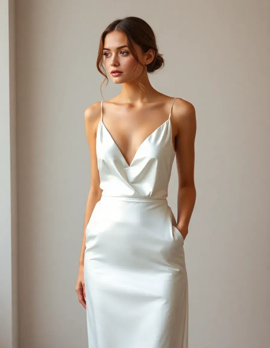 Satin Slip Wedding, vestido de satén minimalista