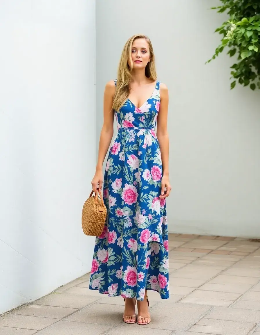 Vestido floral corte imperio veraniego