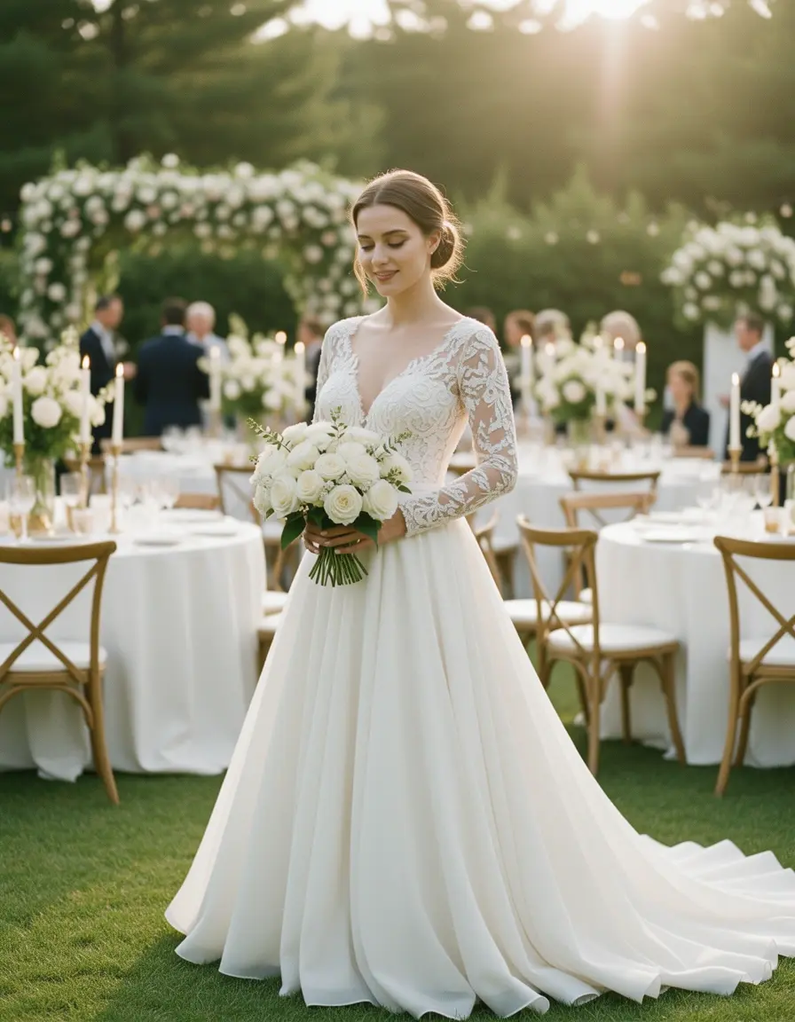Vestido de boda invitada elegante corte midi
