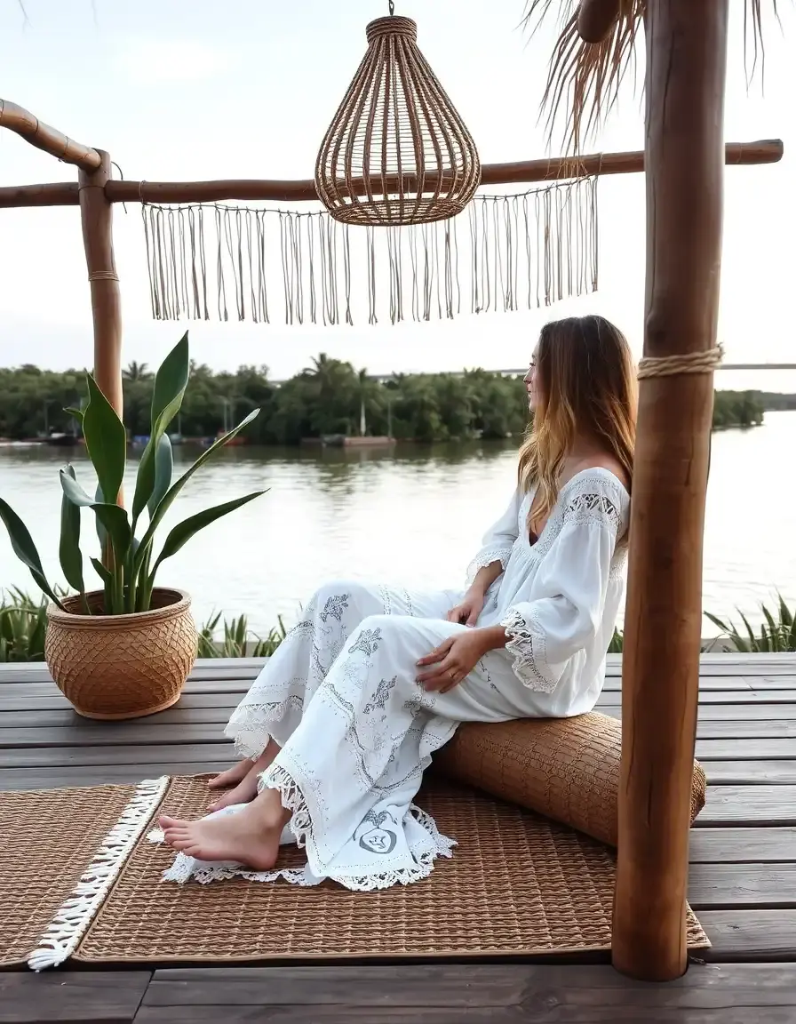 Vestido de boda invitada largo estilo boho