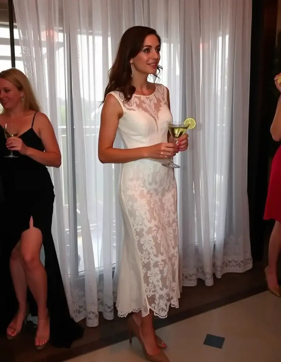 Lace Invitada Cocktail vestido de encaje delicado