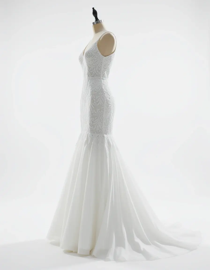 Novia Mermaid Gown white side view