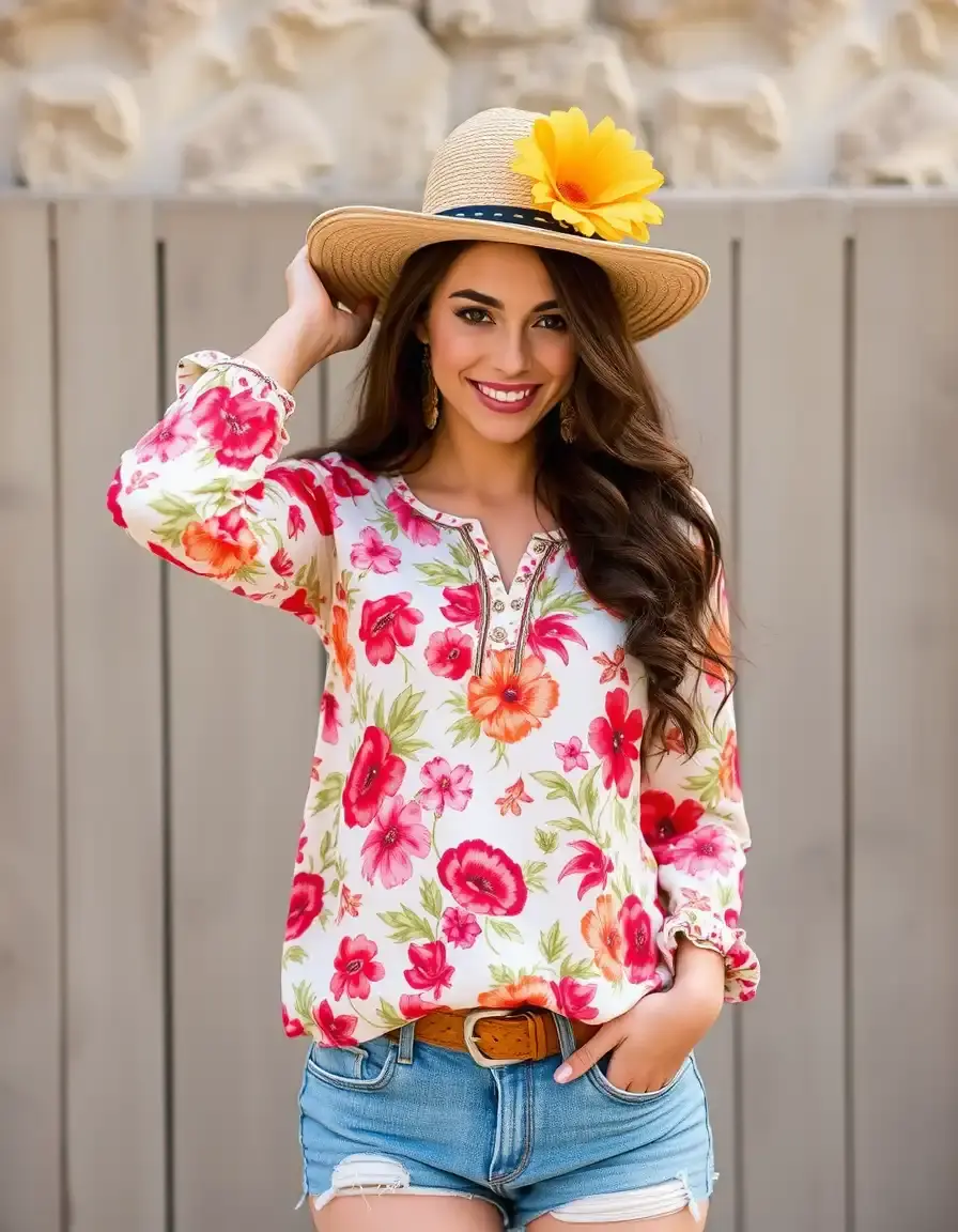 Vestido floral manga larga fiesta