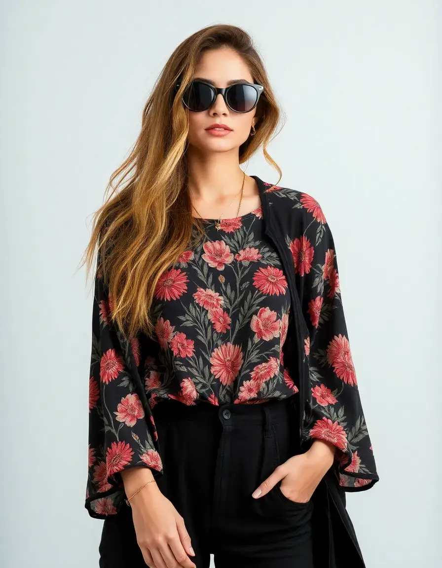 Vestido flores estilo boho chic relajado