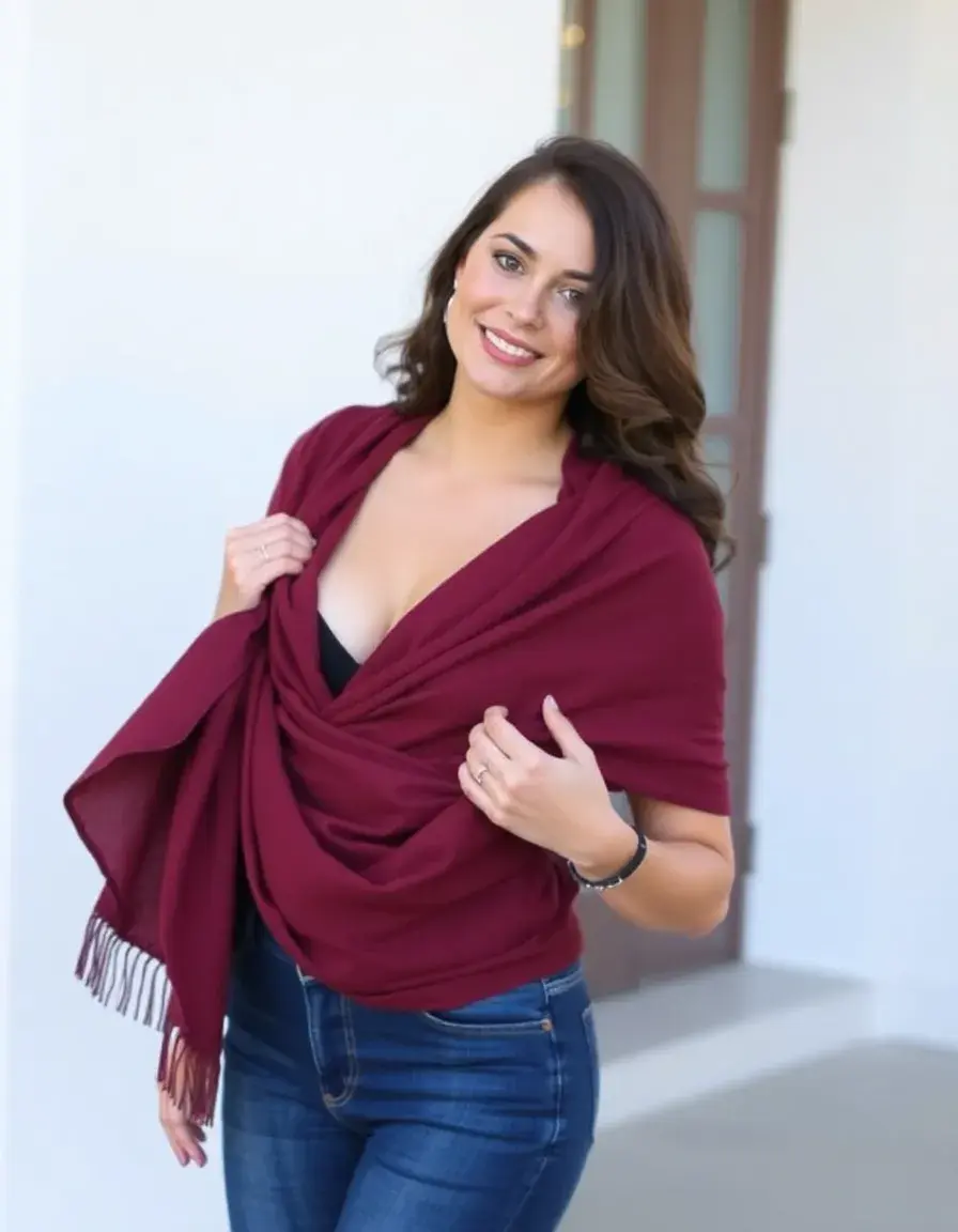 Vestido cruzado granate estilo wrap favorecedor