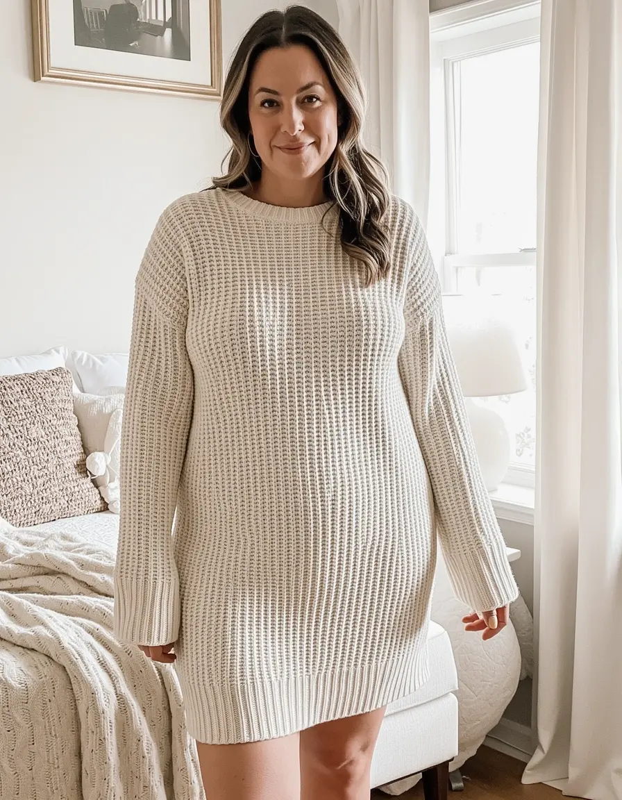 Vestido invierno mujer de punto tipo suéter